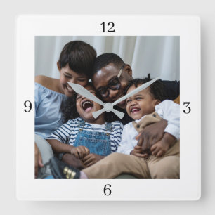 Custom Add Your Photo  Square Wall Clock