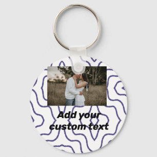 custom add your photo your text watercolor lines   key ring