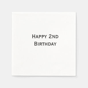 custom add your text happy birthday 2nd simple napkin