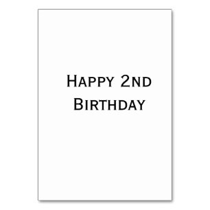custom add your text happy birthday 2nd simple  table number