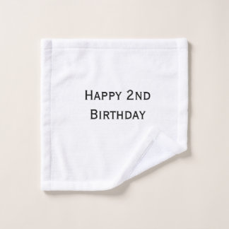 custom add your text happy birthday 2nd simple wash cloth