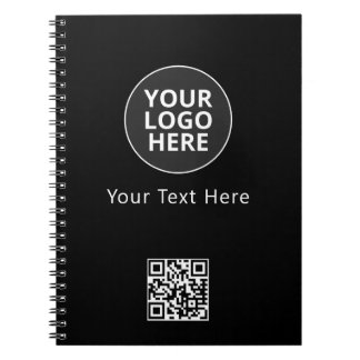 Custom Add Your Text Here Template Black Notebook