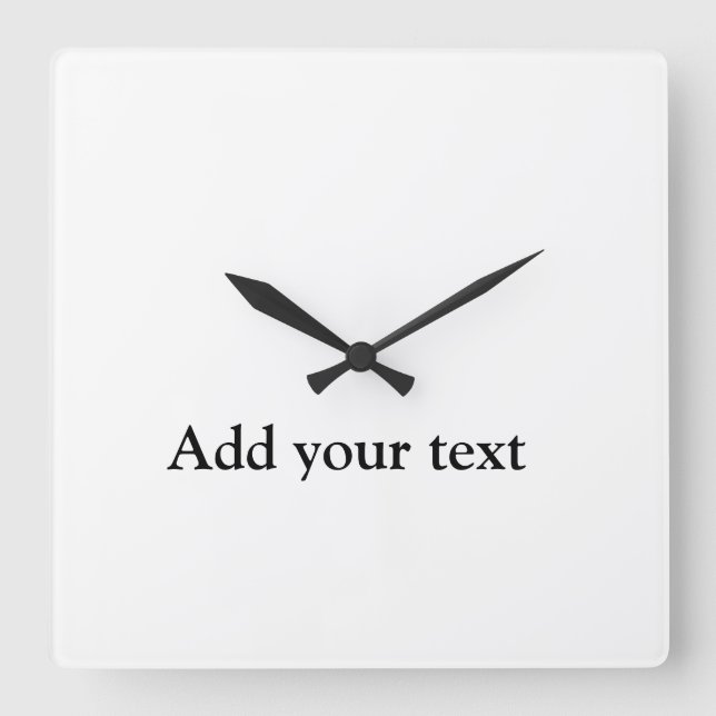 custom add your text personalised square wall clock (Front)