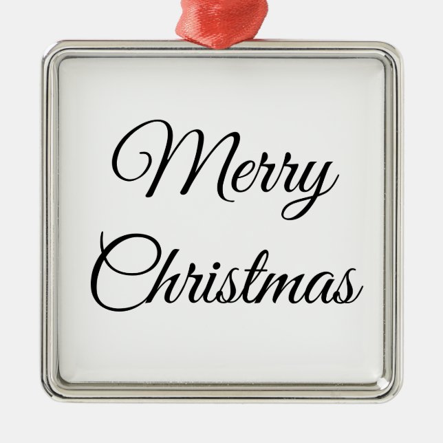 custom add your text photo christmas personalised metal tree decoration (Front)