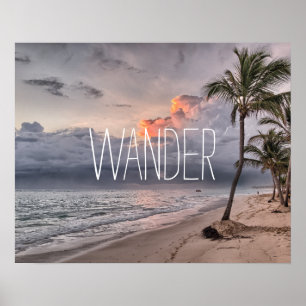 Custom add your travel photo personalised wander   poster