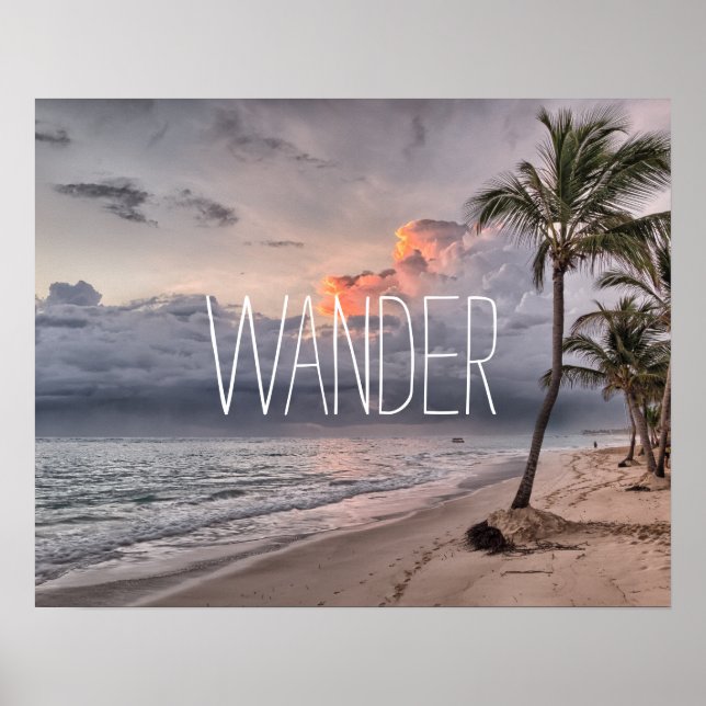 Custom add your travel photo personalised wander   poster (Front)