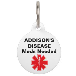 Custom Addisons Disease Alert Dog Cat Pet Tag