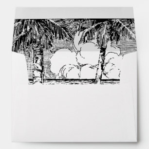 Custom Addres Tropical Beach Etching Envelop Envelope