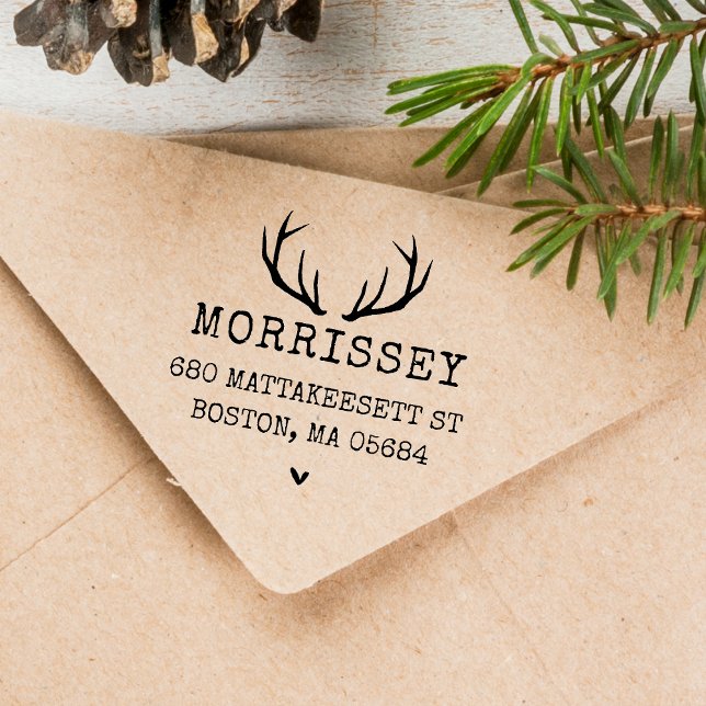 Custom Address Deer Antlers Self-inking Stamp (Custom Address Deer Antlers Self-inking Stamp)