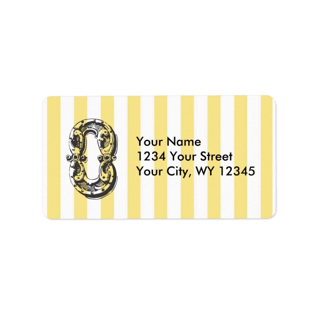 Custom Address Label Monogram Letter O With Yellow (Front)