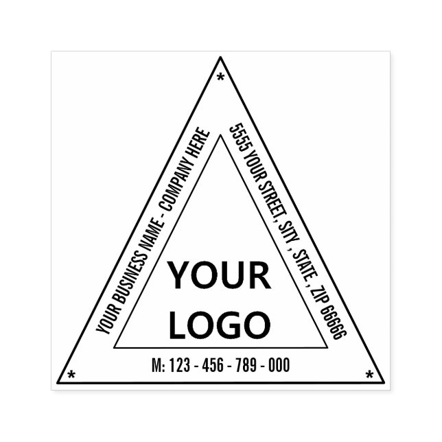 Custom Address Logo Name Stamp - Triangle Design (Imprint)