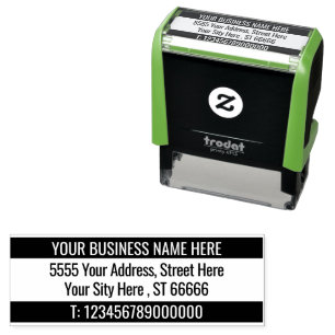 Custom Address Name Info Two Colours Modern Stamp