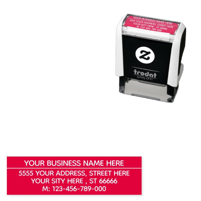 Custom Address Name Phone Colours Self-inking Stam Stamp (In Situ)