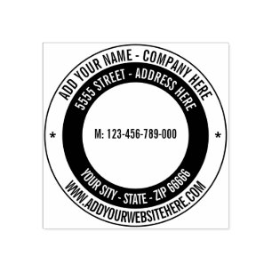 Custom Address Name Website Phone Rubber Stamp