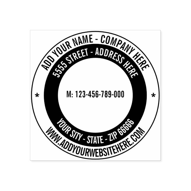 Custom Address Name Website Phone Rubber Stamp (Imprint)