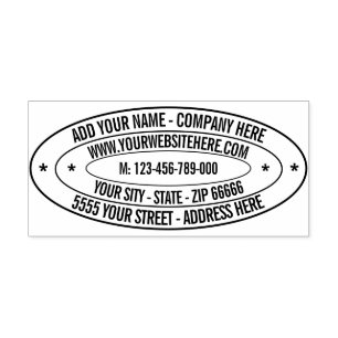 Custom Address Name Website Phone Rubber Stamps