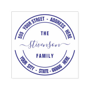 Custom Address Round Self-inking Stamp Example