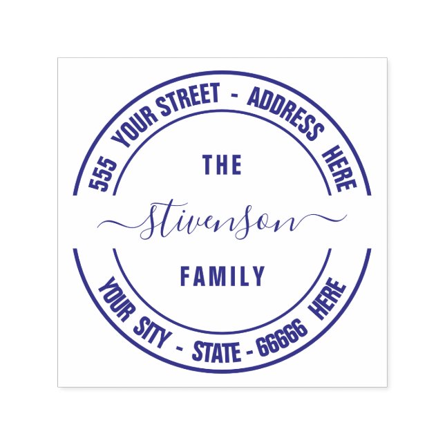 Custom Address Round Self-inking Stamp Example (Design)