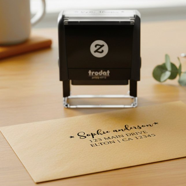 Custom Address Rubber Stamp. Modern Self Addressed Self-inking Stamp (personalized family address stamp)