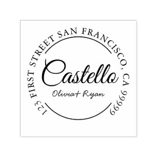 Custom Address Stamp, Wedding Stamp, "Castello" Se Self-inking Stamp