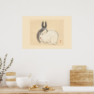 CUSTOM Adorable Japanese Rabbit Art Print by Kono 