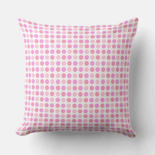 Custom Adorable Pink Polka Dots Throw Pillow (Front)