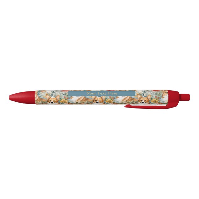 Custom Adorable Puppy Blue Ink Pen (Bottom)