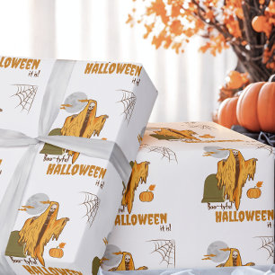 Custom Adult Humour Flirty Booty Skeleton Hallowee Wrapping Paper