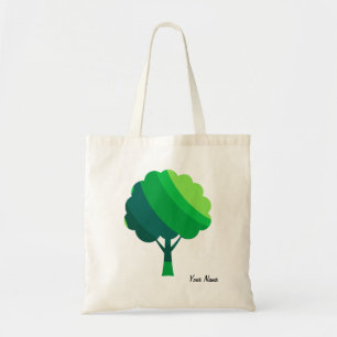 Custom Aesthetic Minimal Green Tree Pattern  Tote Bag