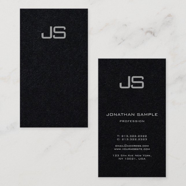 Custom Aesthetic Monogram Template Modern Business Card (Front/Back)