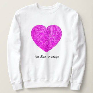 Custom Aesthetic Vibrant Magenta Heart Pattern Sweatshirt