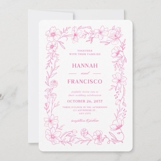 CUSTOM AESTHETIC WEDDING FLOWER INVITATIONS ! (Front)