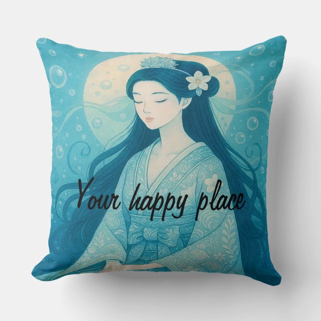 Custom Aesthetic Zen Meditation Mindful Minimalist Cushion (Front)