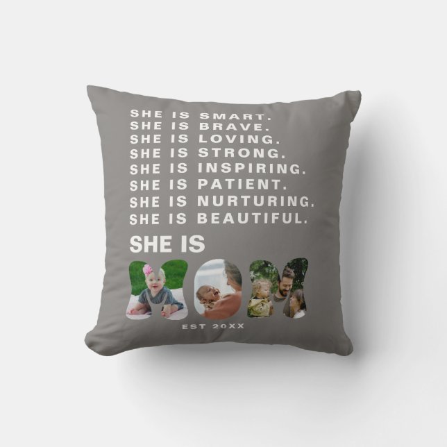 Custom Affirmation  New Mum photo Gift Cushion (Front)