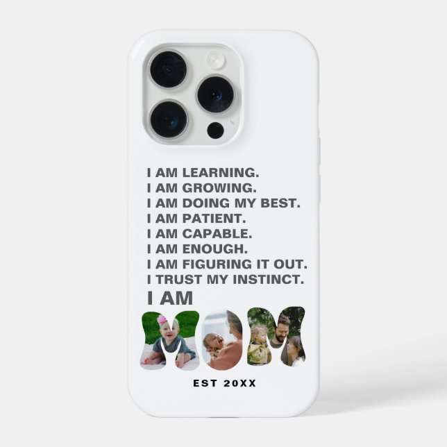 Custom Affirmation New Mum photo Gift iPhone Case (Back)