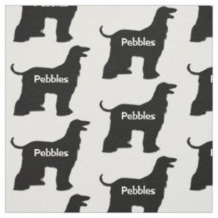 Custom Afghan Hound Dog Silhouette Fabric