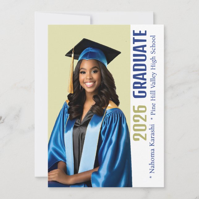 Custom African American 2026 Graduate  Invitation (Front)