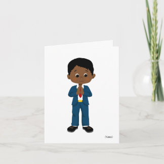 Custom African-American Boy Holy Communion Card
