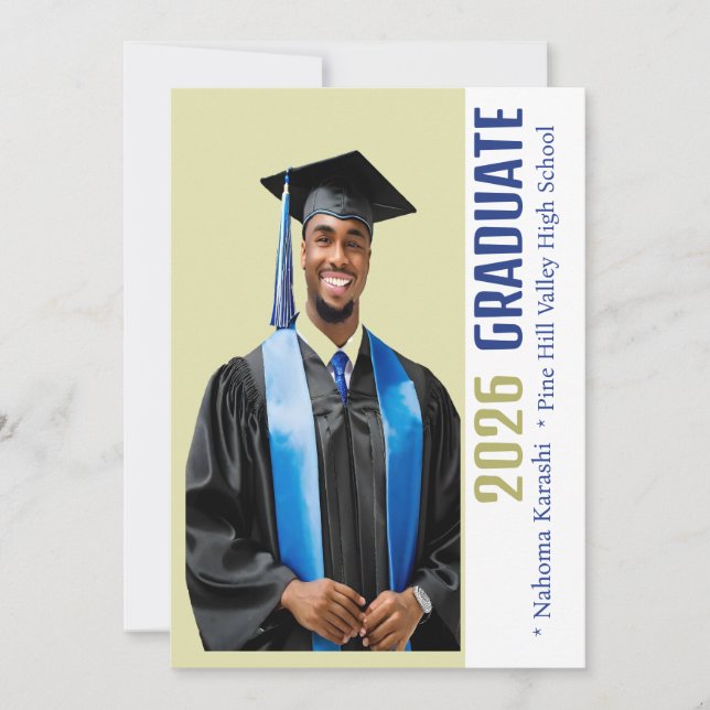 Custom African American Graduate 2026  Invitation (Front)