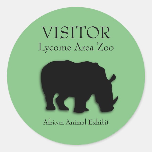 Custom  African Rhinoceros Green  Stickers (Front)
