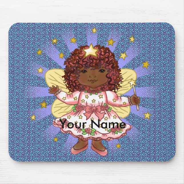 Custom Afro Girl Fairy  Mouse Pad (Front)