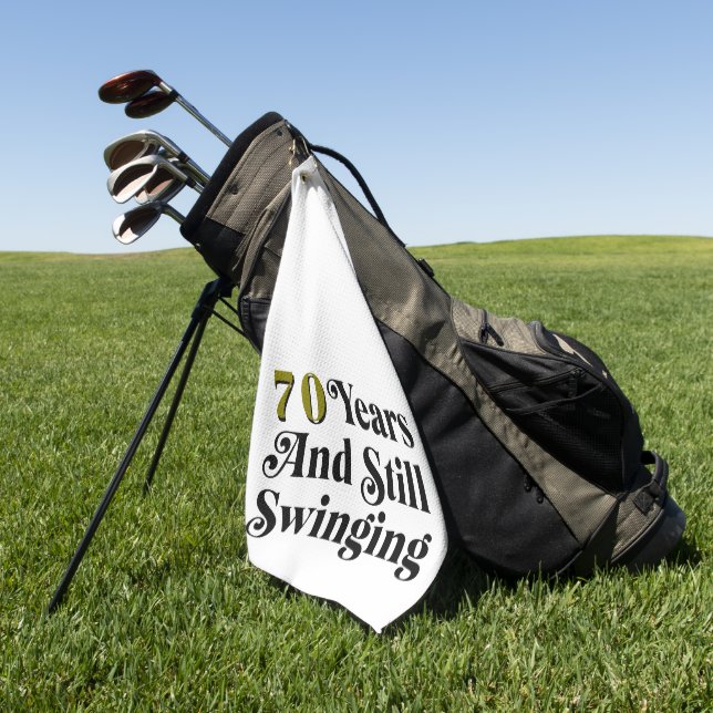 Custom Age and Still Swinging Golf Towel (Green)