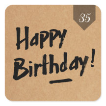 custom AGE Birthday label - Men rustic wood