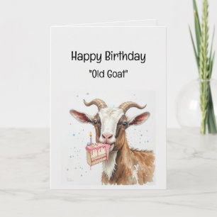 Custom Age Birthday Old Goat "Over the Hill" Humor Card