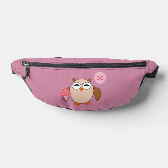 Custom Age Birthday Owl Bum Bags (Lay Down)