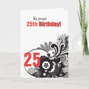 Custom Age Birthday Religious Swirls Card