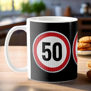CUSTOM AGE birthday with traffic sign Coffee Mug
