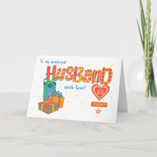 Custom Age Husband's Birthday Gifts and Stars Card (Front)