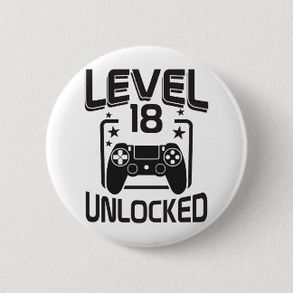 Custom Age Level 18 Unlocked Birthday Gamer 6 Cm Round Badge