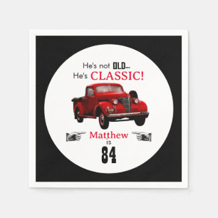 Custom Age Not Old But Red Classic 1939 Truck Napkin